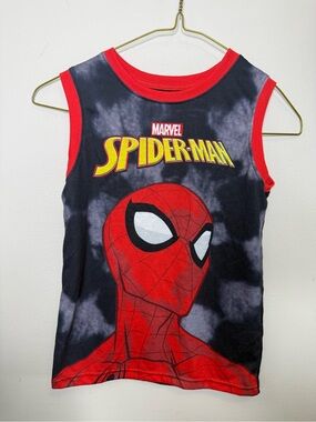 🔥2 for $10🔥 Marvel Spider-Man Red & Black Kids Tank Top Medium (7/8)